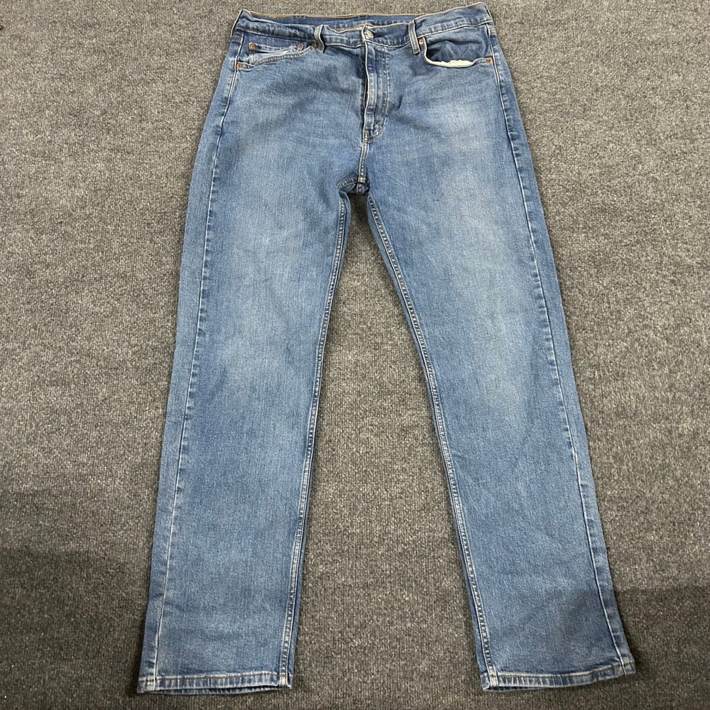 Levi's Jeans Mens Size 38x34 Blue 505 Regular Fit Straight Leg Stretch Denim